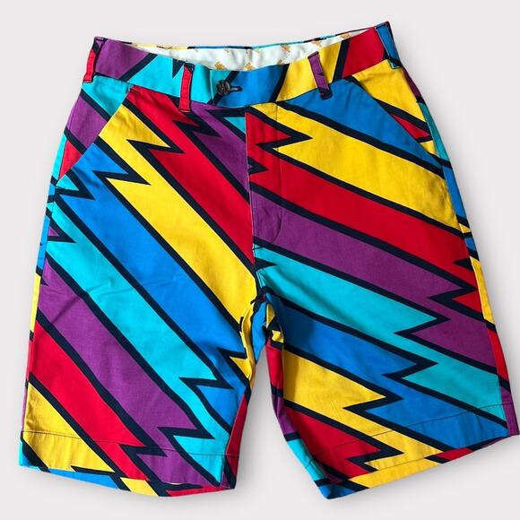 Loudmouth Captain Thunderbolt Golf Shorts Men’s 29 Colorful Geometric Print Gift - Picture 3 of 10